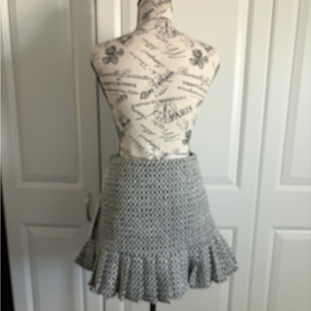 Sweet Rain Gray Textured Mini Skirt